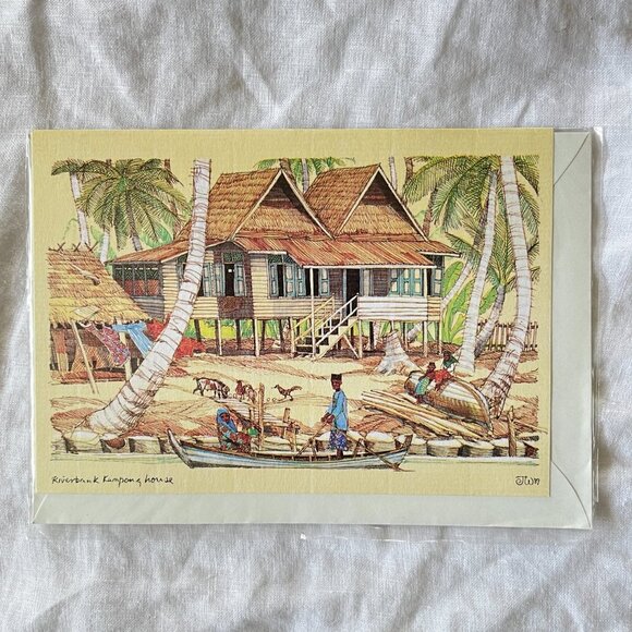 Hand Drawn Malaysian Greeting Card - Kampong House - Picture 9 of 11